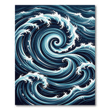 Swirling Ocean Vortex Waves Area Rug