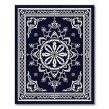 Ornate Navy Mandala Persian Rug