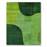 Green Organic Green Abstract Area Rug