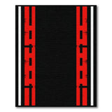 Bold Red Black Geometric Area Rug