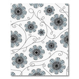 Blue Chamomile Floral Pattern Area Rug