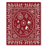 Festive Red Christmas Ornament Rug