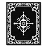 Ornate Black White Persian Medallion Black and White Area Rug