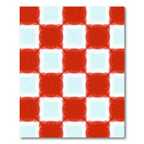 Vibrant Red Geometric Motif Area Rug