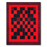Red Geometric Modern Bold Red Black Geometric Area Rug