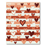 Whimsical Pink Hearts Striped Area Rug