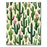 Whimsical Cactus Succulent Pattern Area Rug