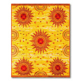 Vibrant Yellow Sunburst Southwestern Rug