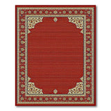Red Traditional Persian Area Rug with Ornate Gold Borders