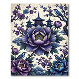 Purple Peony Pagoda Blossom Area Rug
