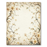 Elegant Beige Floral Vine Area Rug