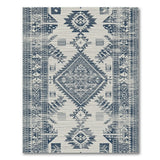 Navy Blue Heritage Tribal Geometric Area Rug