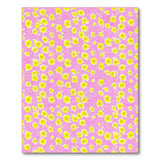 Vibrant Pink Area Rug with Yellow Daisies