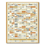 Orange Hangul Script Geometric Area Rug
