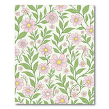 Pink Vintage Pink Floral Green Leaf Area Rug