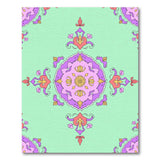 Mint Green Persian Rug with Vibrant Floral Mandala