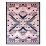 Pink Navy Geometric Tribal Area Rug