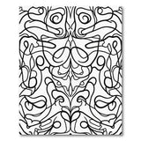 Intricate Black White Swirl Abstract Area Rug