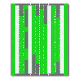 Green Geometric Border Area Rug