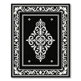 Black and White Elegant Black White Ornate Medallion Rug