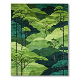 Lush Green Forest Mountains Area Rug