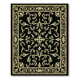 Opulent Gold Ornate Black Area Rug