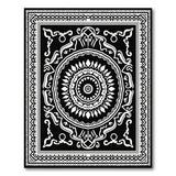 Black and White Black White Persian Mandala Area Rug