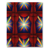 Red Curtain Rainbow Burst Area Rug
