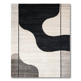 Bold Black Abstract Curve Area Rug