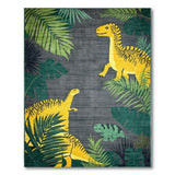 Yellow Dino Jungle Kids Area Rug
