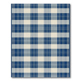 Coastal Beach Blue and Teal Navy Blue Plaid Area Rug