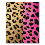 Gold Hot Pink Leopard Split Shag Rug