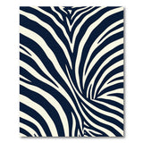 Bold Navy Cream Zebra Stripes Rug