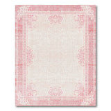 Vintage Red Ornate Lace Border Rug