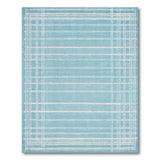 Teal Plaid Grid Area Rug