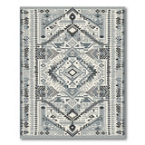 Grey Southwestern Grey Geometric Southwestern Area Rug