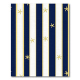 Navy White Striped Golden Starfish Area Rug