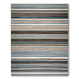 Modern Blue Striped Area Rug