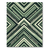 Green Geometric Triangle Area Rug