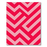 Bold Red Pink Zigzag Geometric Area Rug