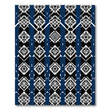 Navy Blue Geometric Diamond Pattern Area Rug