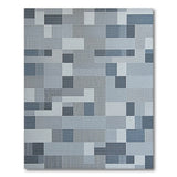 Blue and Teal Blue Geometric Block Area Rug