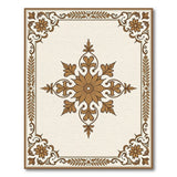 Beige and Neutral Ornate Gold Floral Medallion Area Rug