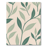 Green Leaves on Beige Area Rug