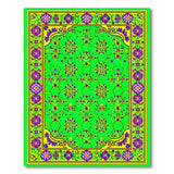 Emerald Green Traditional Persian Rug with Gold Borders