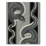 Coiled Serpent Black White Area Rug