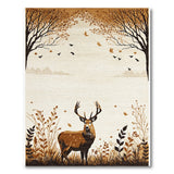 Majestic Autumn Deer Woodland Area Rug