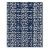 Navy Blue and Teal Navy Geometric Maze Area Rug