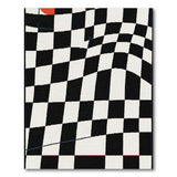 Wavy Checkered Black White Area Rug