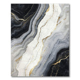 Black White Marble Abstract Area Rug
